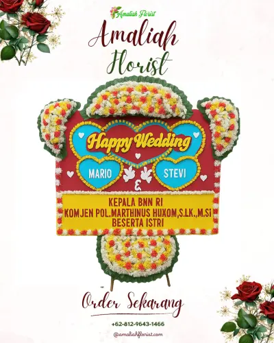 Karangan Papan Bunga Pernikahan di Cicadas